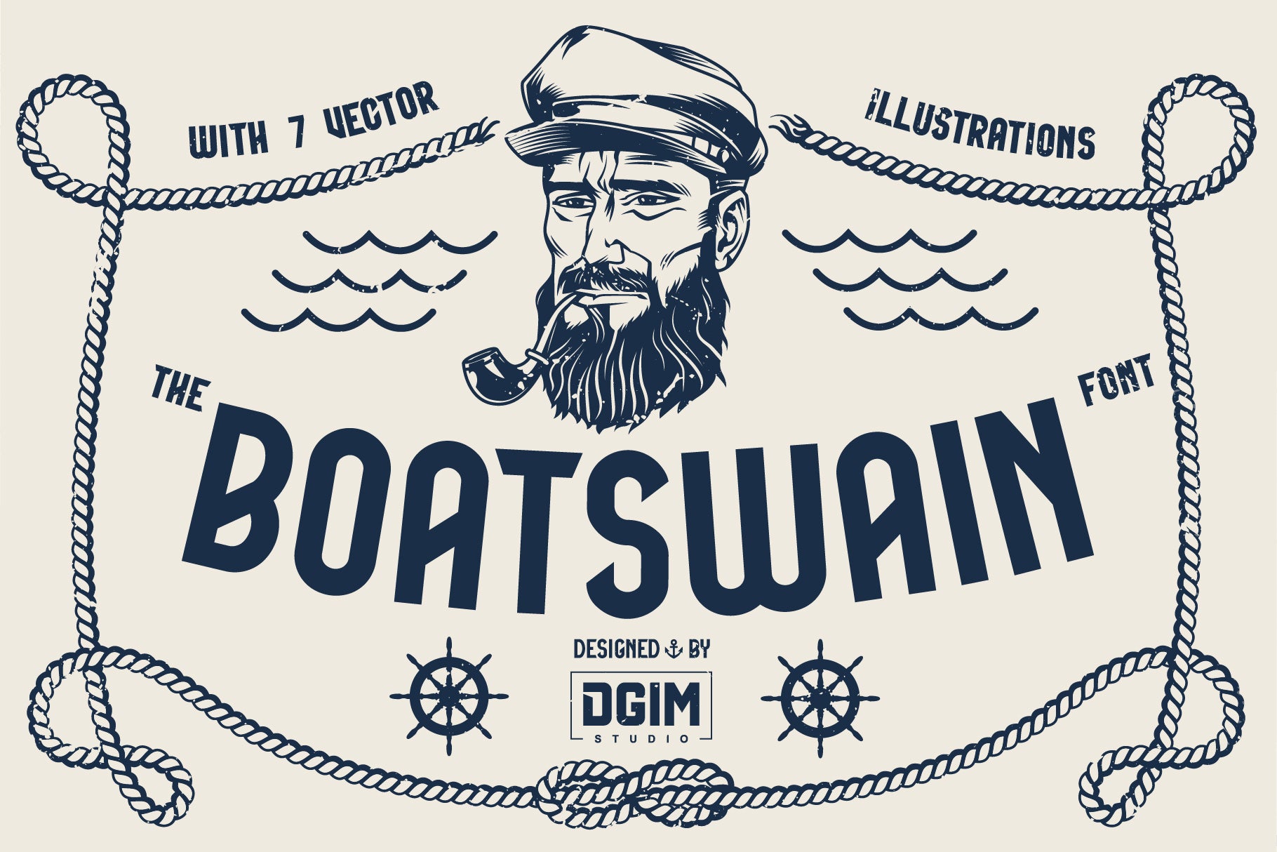 Boatswain – Nautical Typeface + Bonus Vector Illustrations