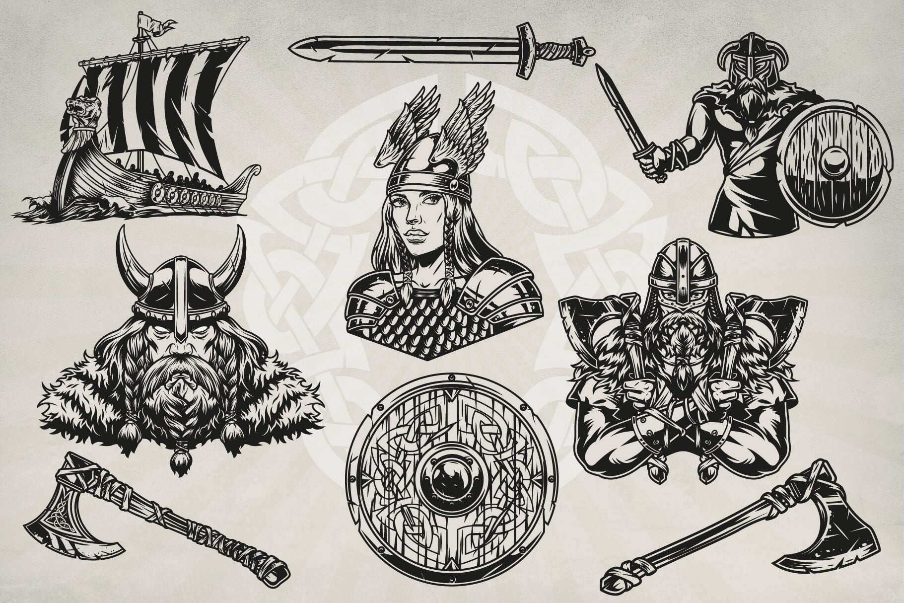 Viking Illustrations Set (9)