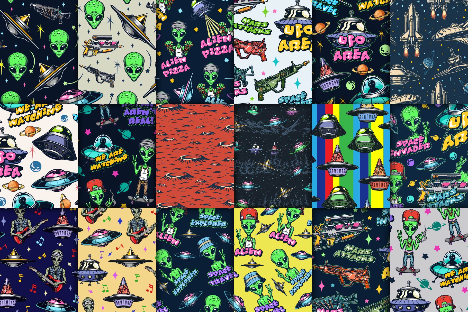 UFO Seamless Patterns (39)