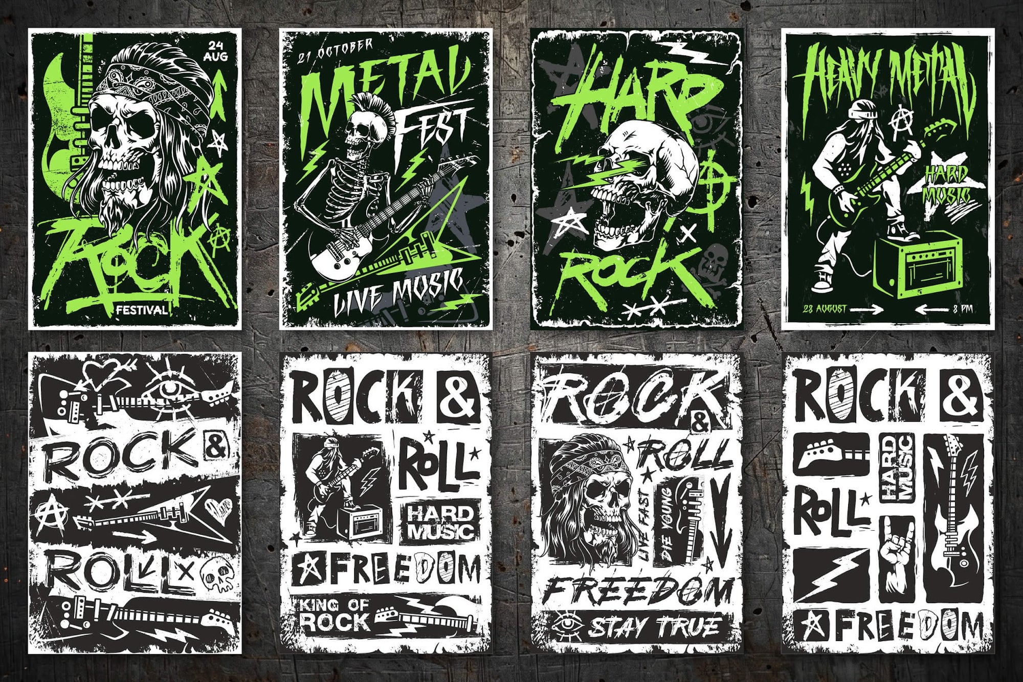 Rock Music – Editable Vector Posters (24)