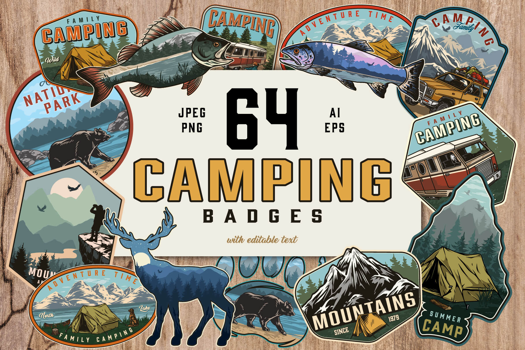 Retro Camping Badges (64)