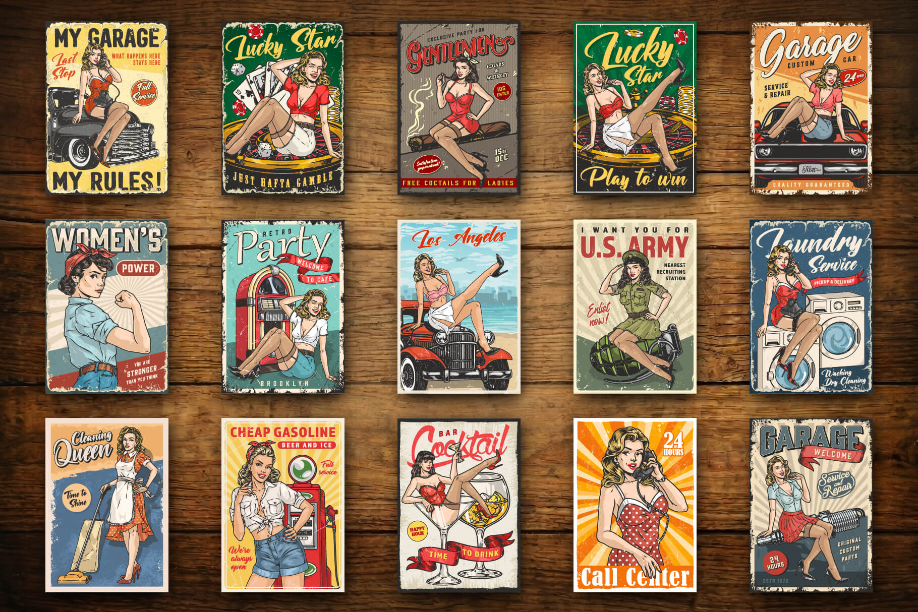 Retro Pin-Up Girls Poster Designs (45)