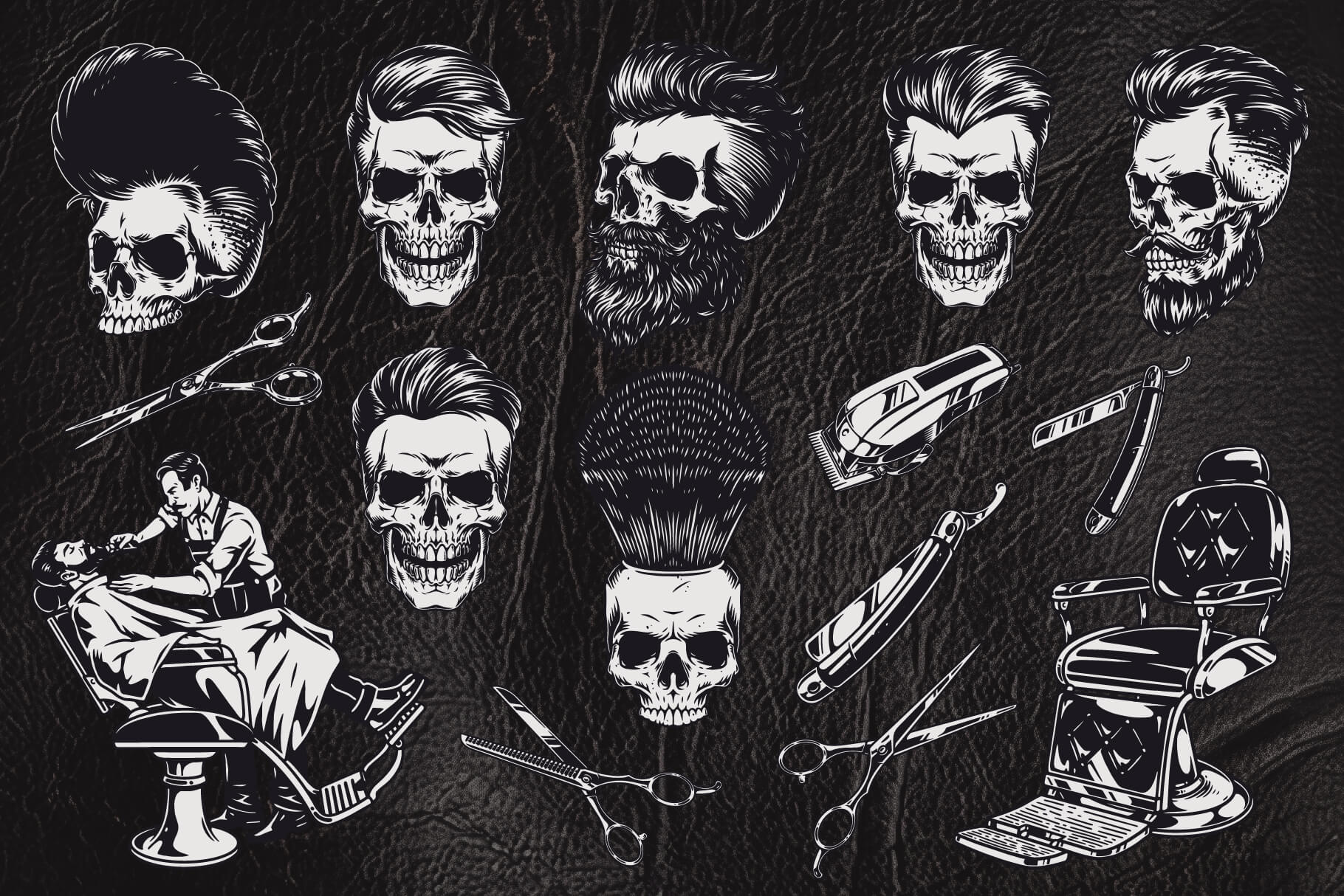 Bold Barbershop illustrations – preview 2