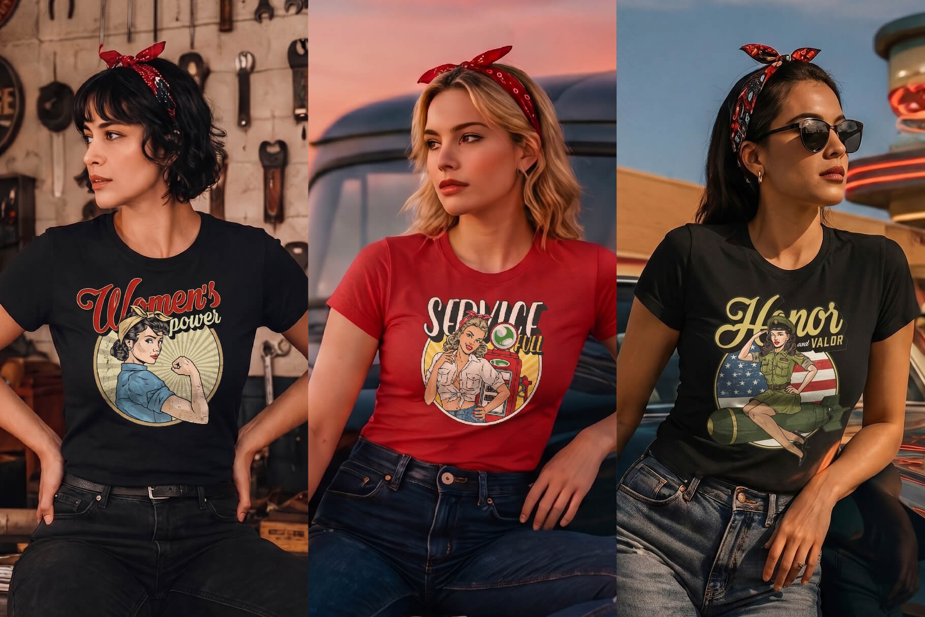 Retro Pin-Up Girls Design Templates (35)
