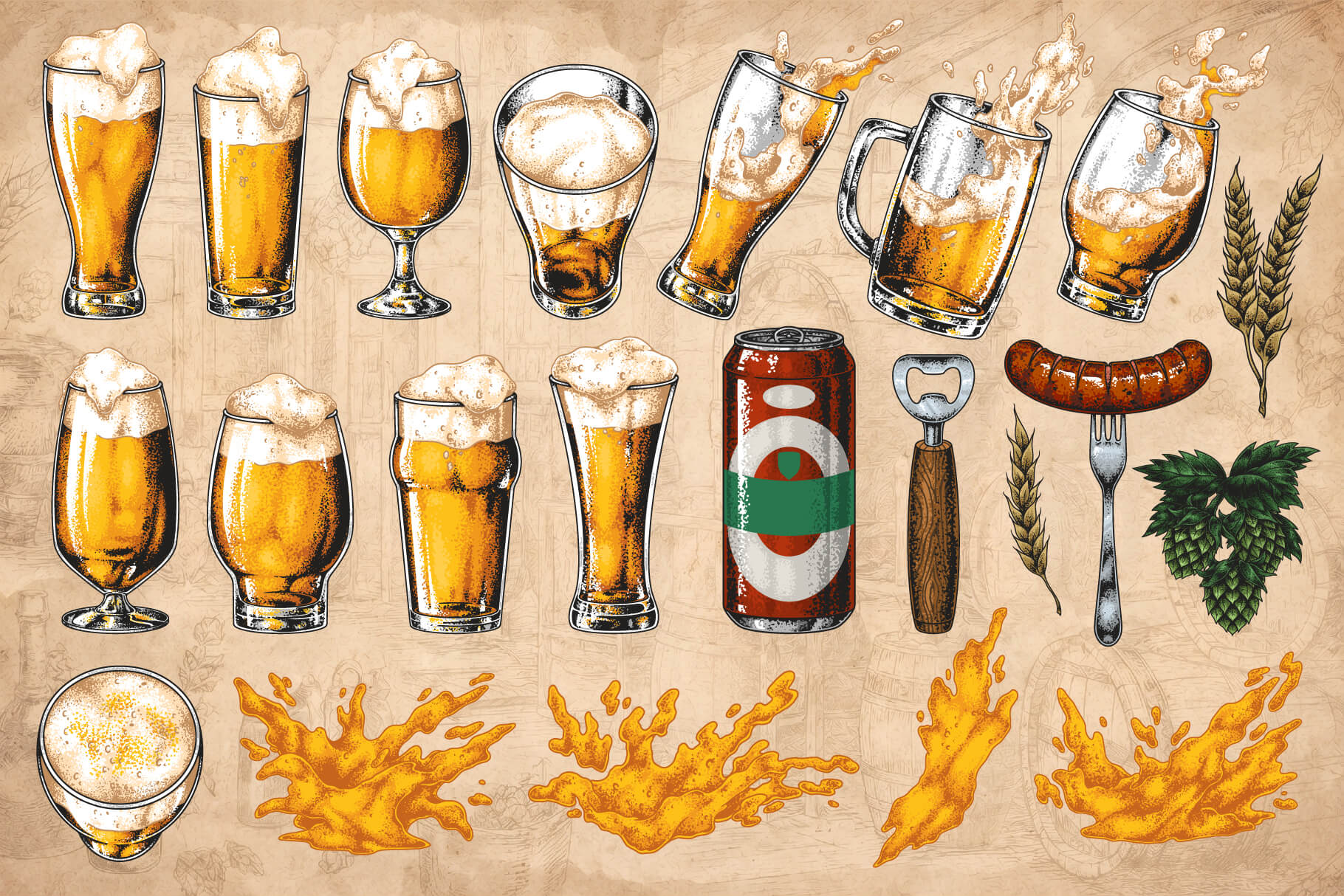 Retro Beer Illustrations (42)