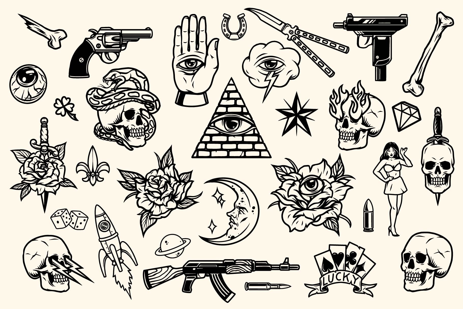 Classic Tattoo Illustrations (100)