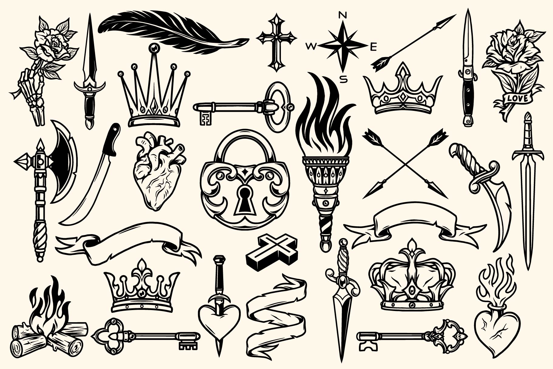 Classic Tattoo Illustrations (100)
