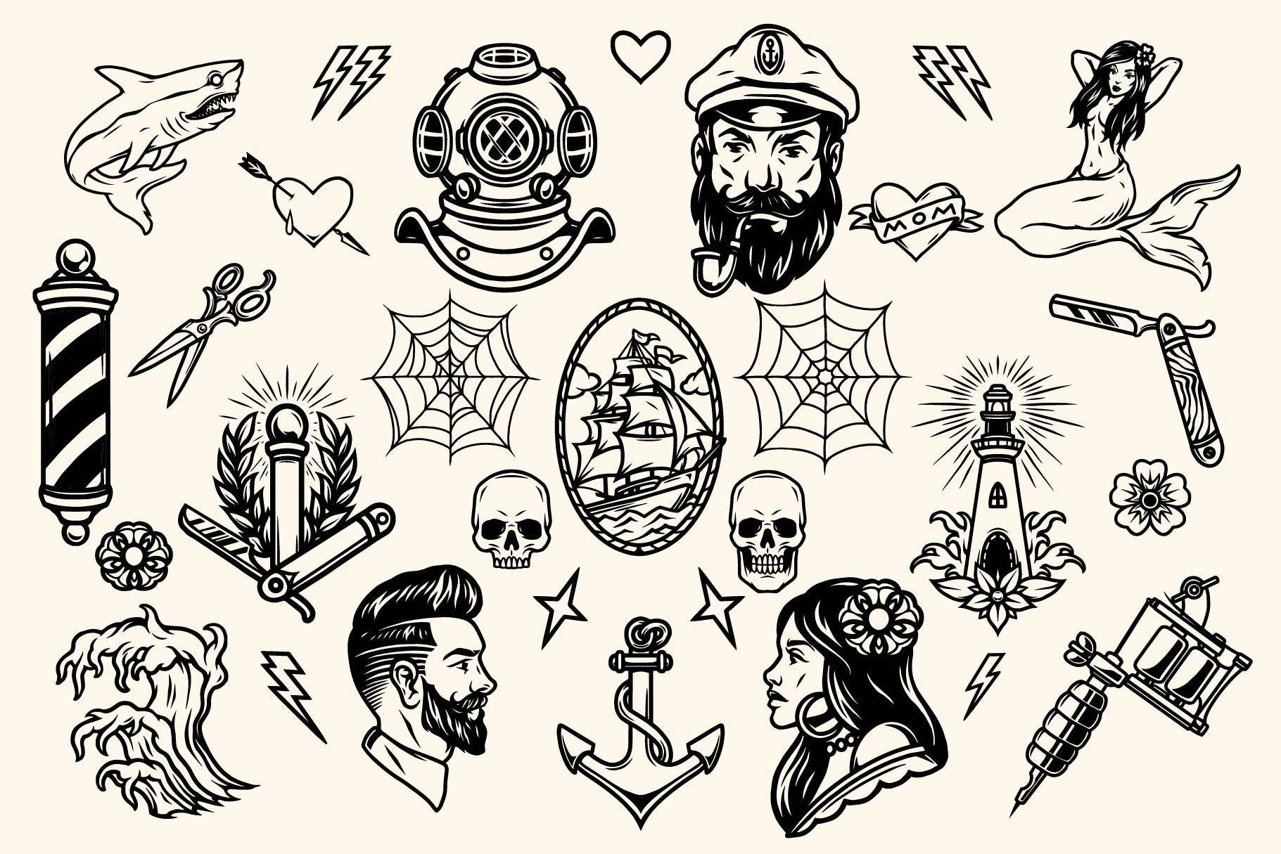 Classic Tattoo Illustrations (100)