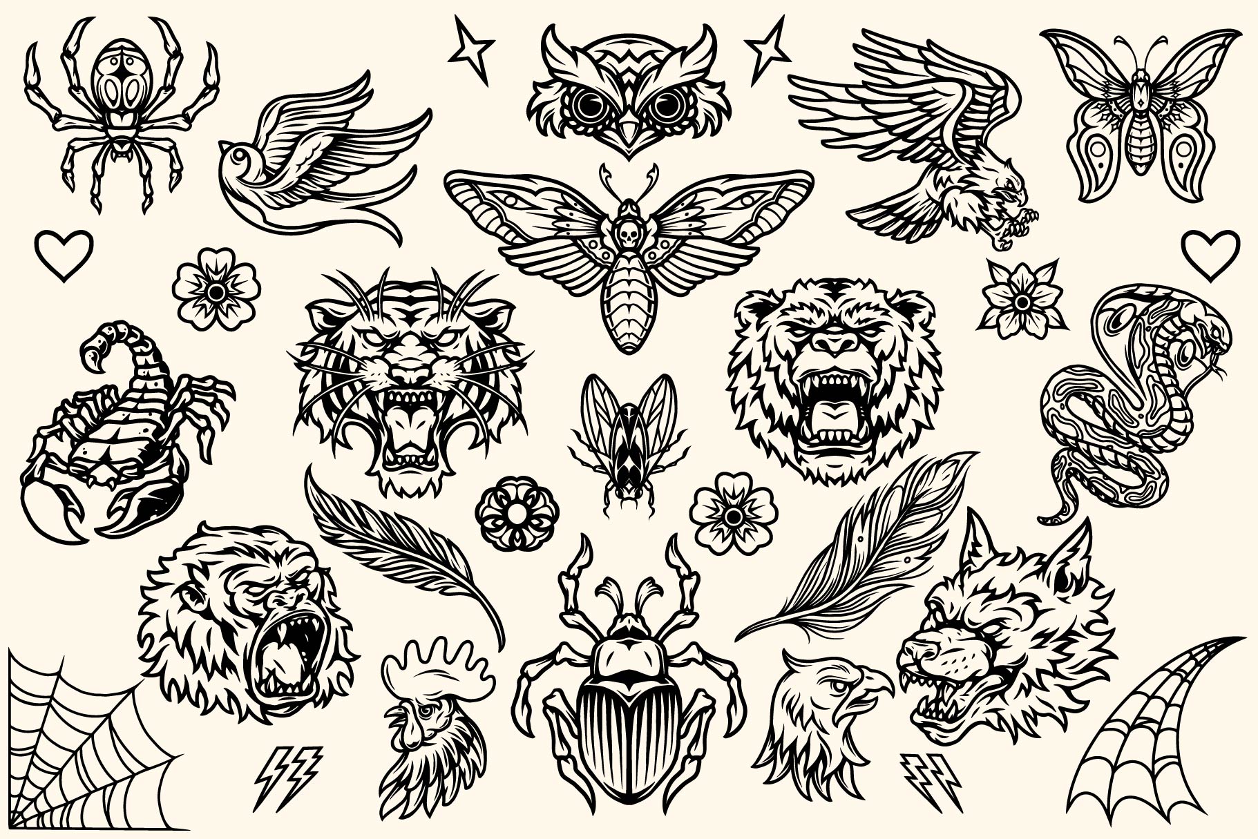 Classic Tattoo Illustrations (100)