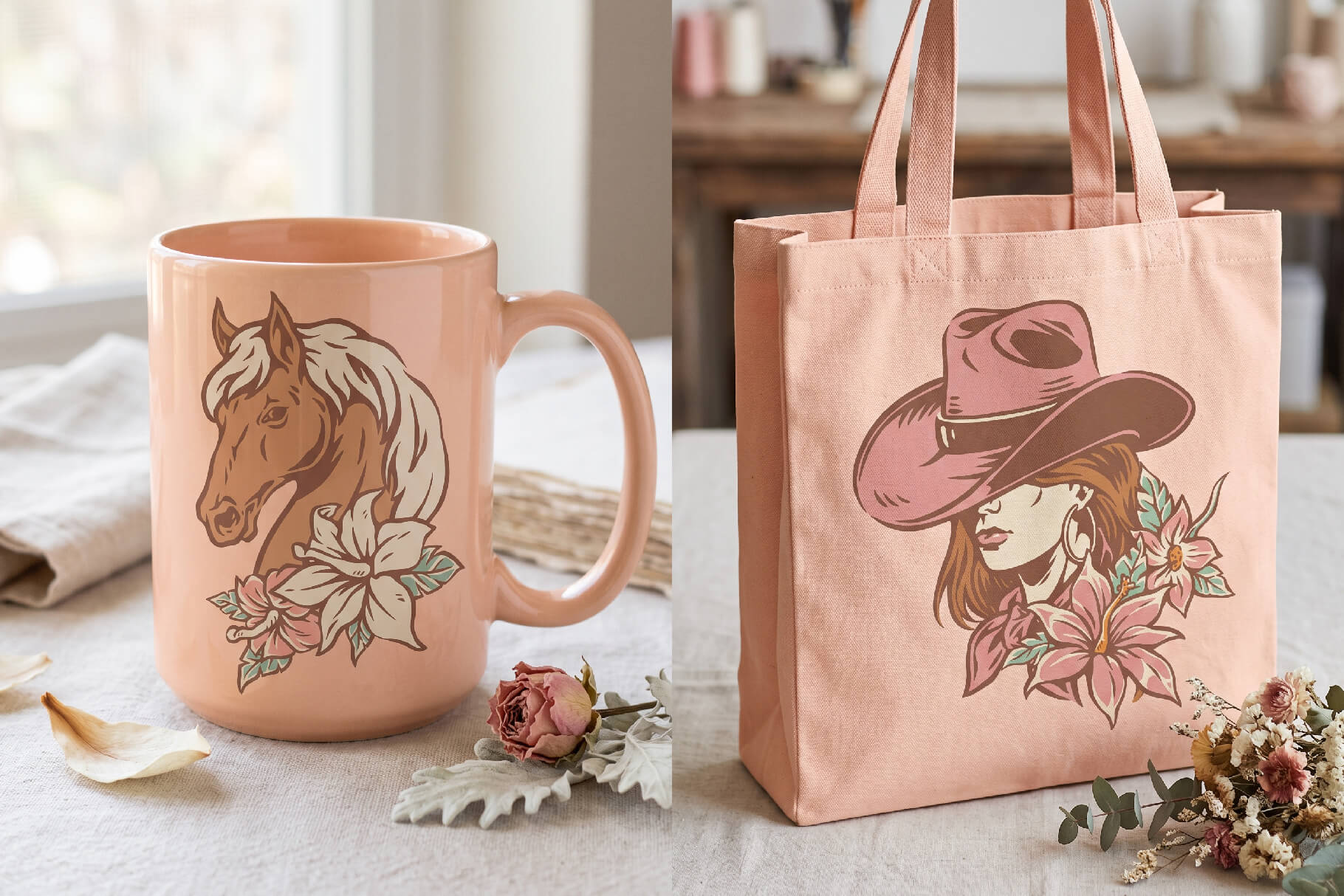 Vintage Cowgirls Illustrations (55)