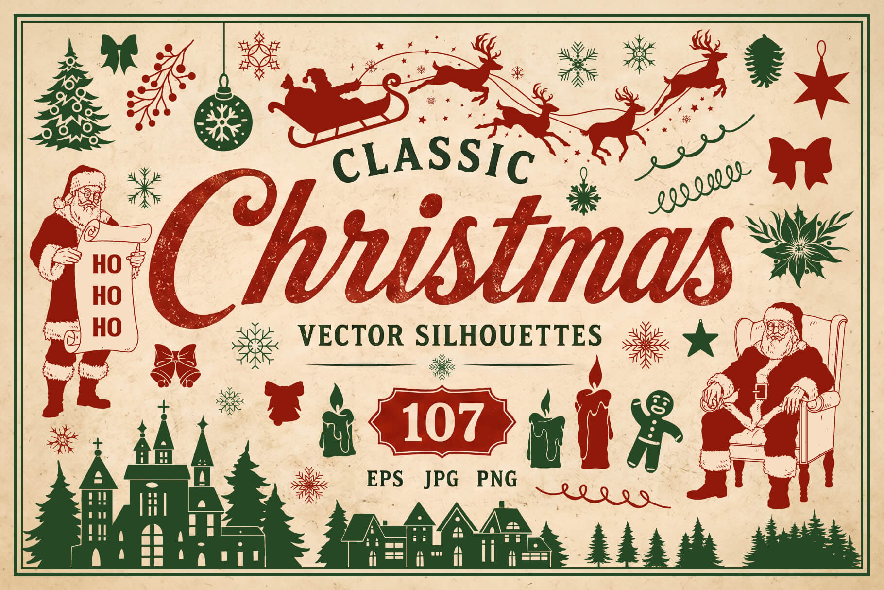Classic Christmas Vector Silhouettes (107)