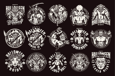 Halloween black and white designs