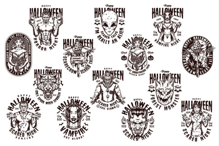 Halloween black and white designs