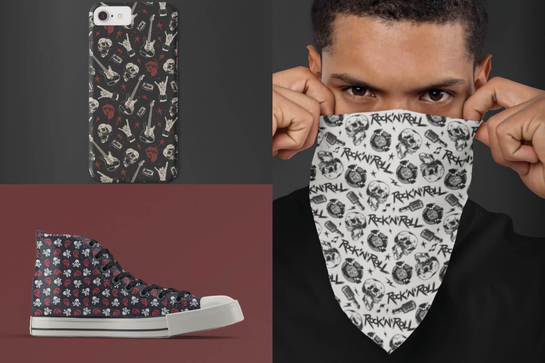 Rock and Roll Seamless Patterns (12)