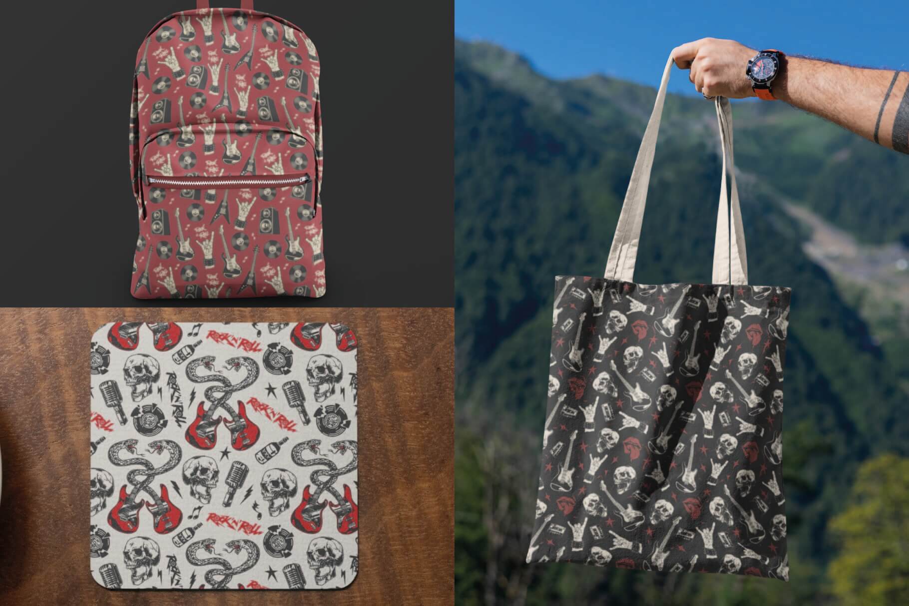 Rock and Roll Seamless Patterns (12)