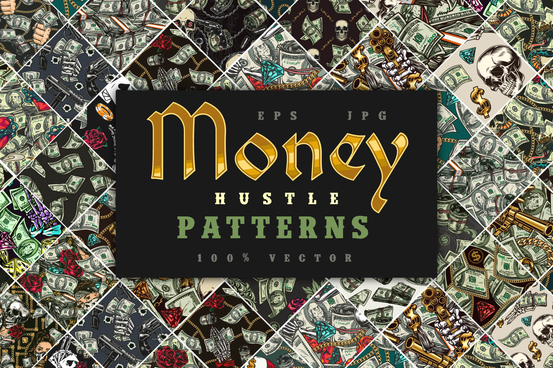 Money Hustle Seamless Patterns (50)