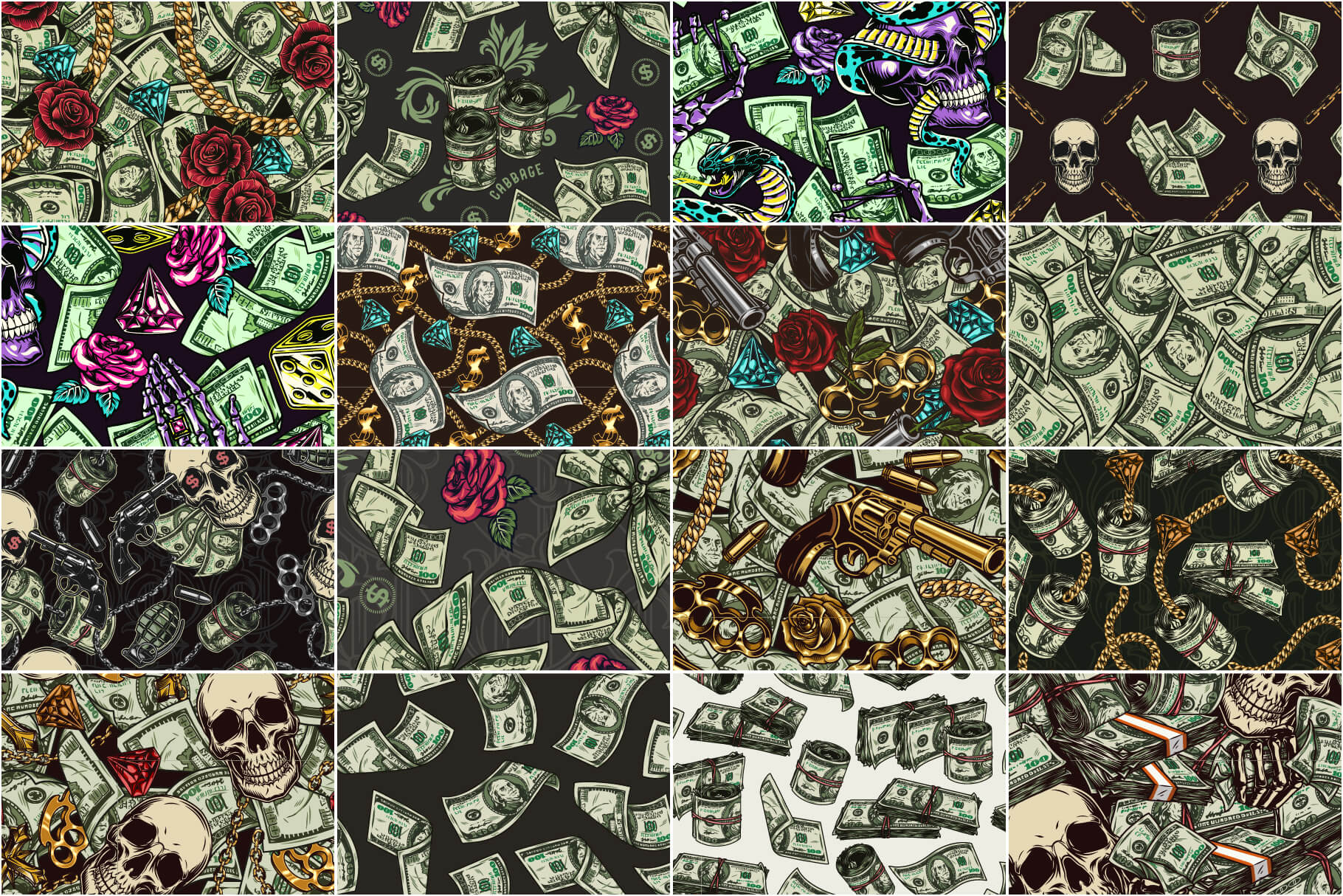 Money Hustle Seamless Patterns (50)