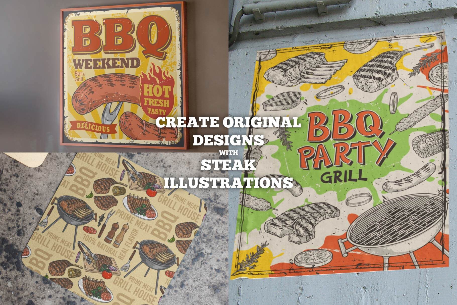 BBQ & Steak Illustrations (48)