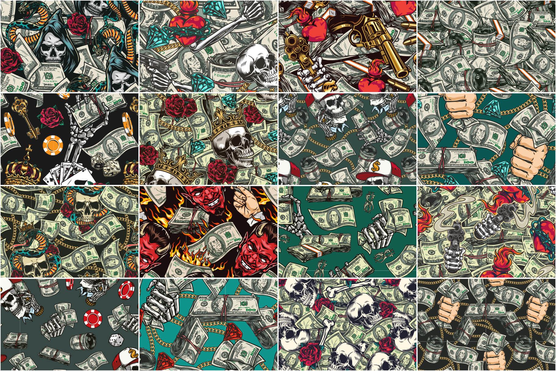 Money Hustle Seamless Patterns (50)