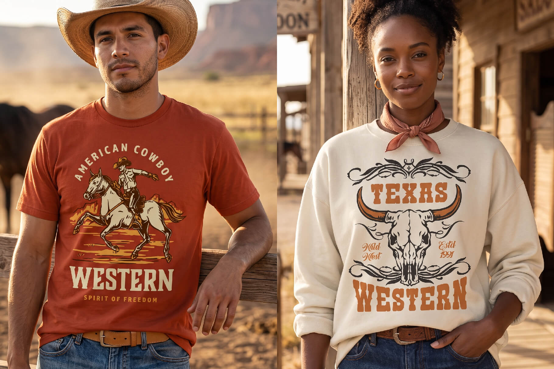 Vintage Western Illustrations preview 6