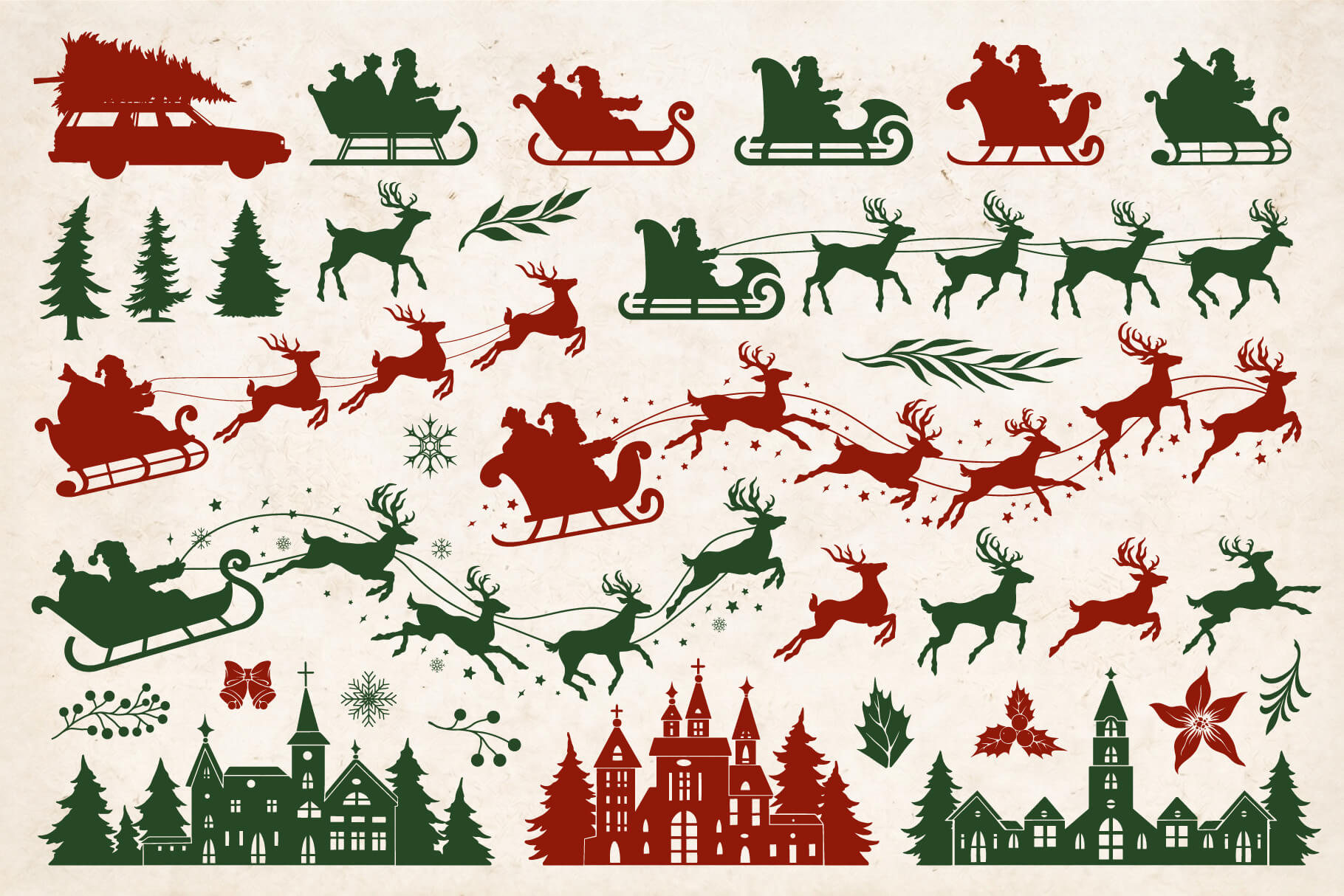 Classic Christmas Vector Silhouettes (107)