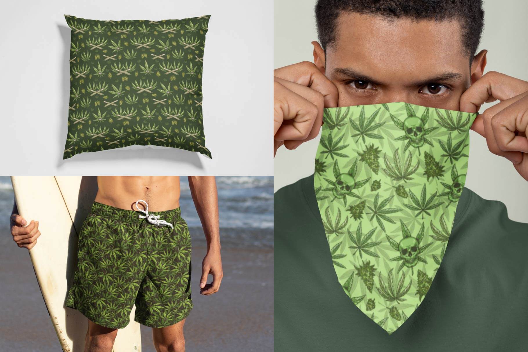 Cannabis Seamless Patterns (22)