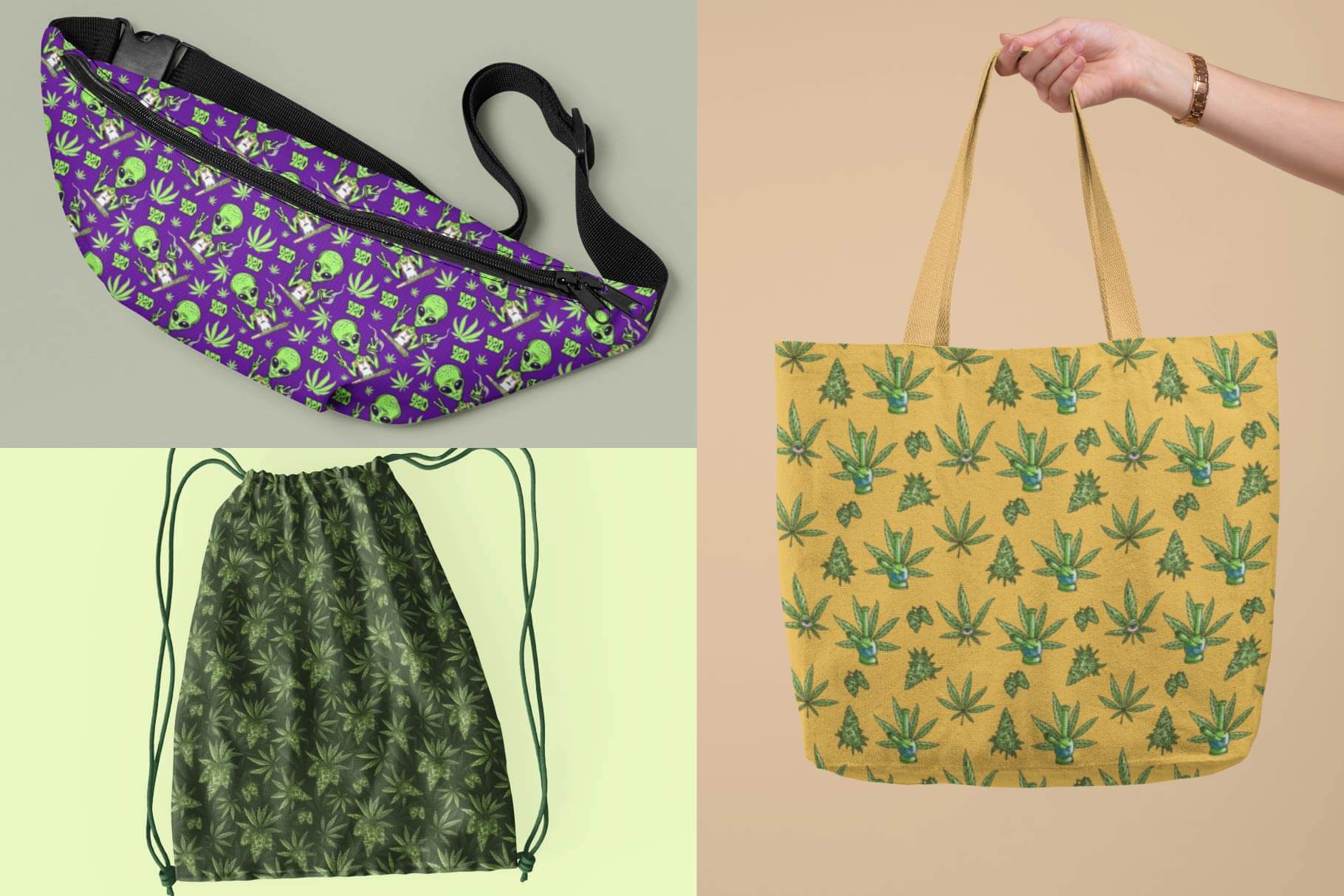 Cannabis Seamless Patterns (22)