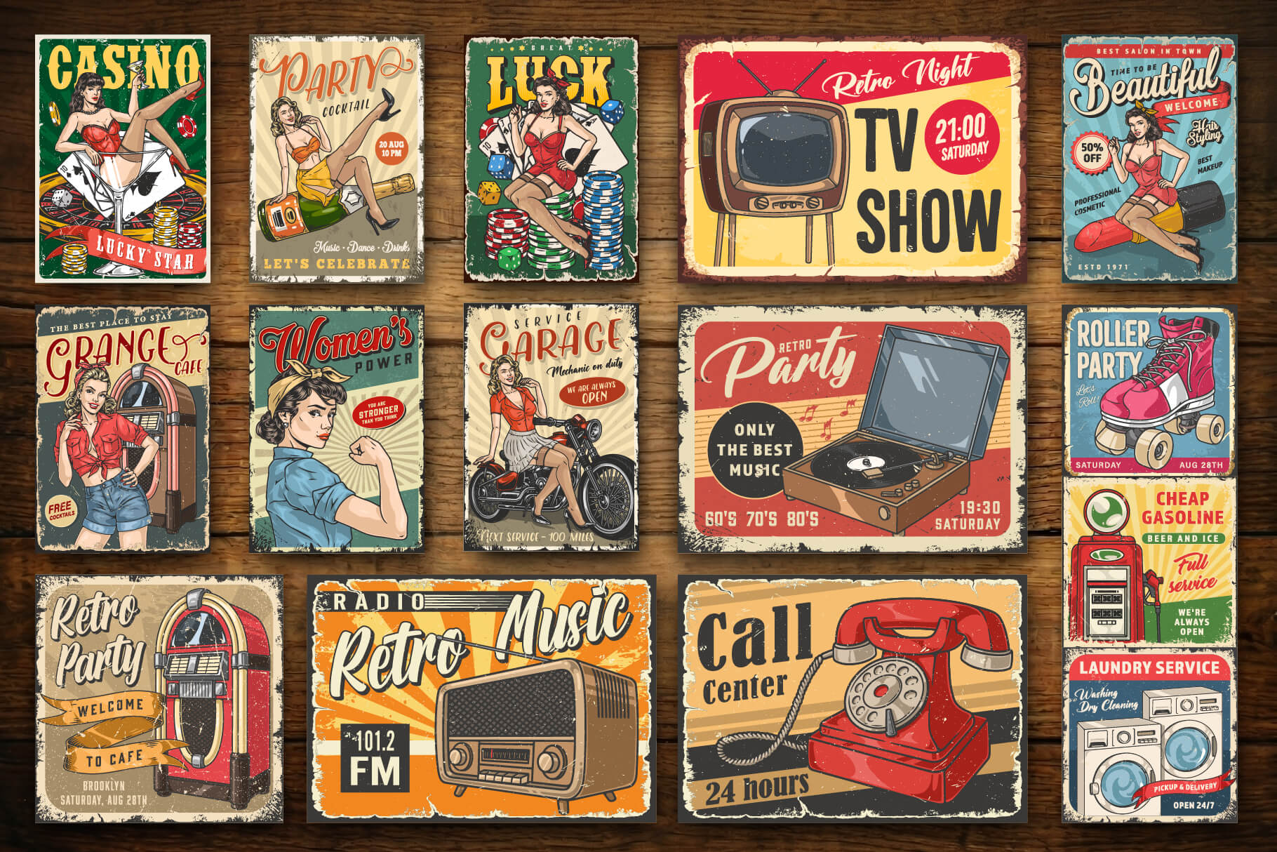 Retro Pin-Up Girls Poster Designs (45)