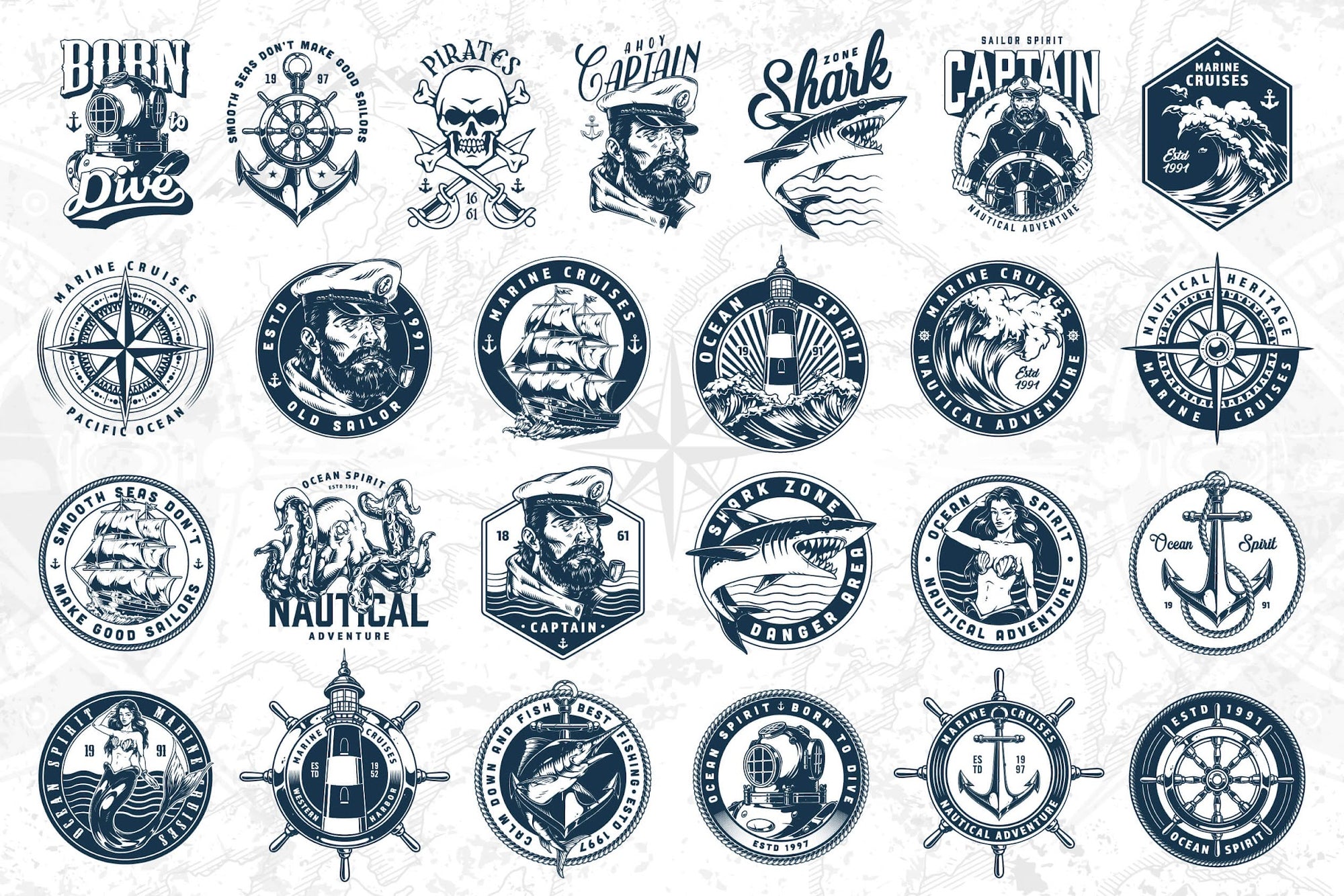 Vintage Nautical Logo Design Templates (41)