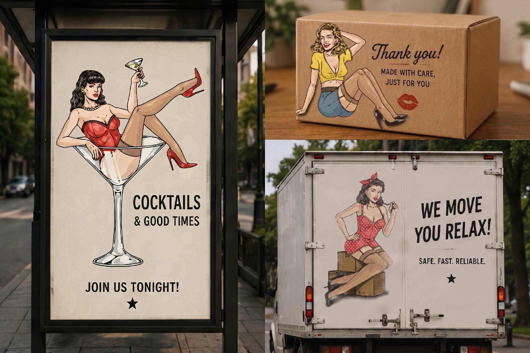 Retro Pin-Up Girls Illustrations (54)