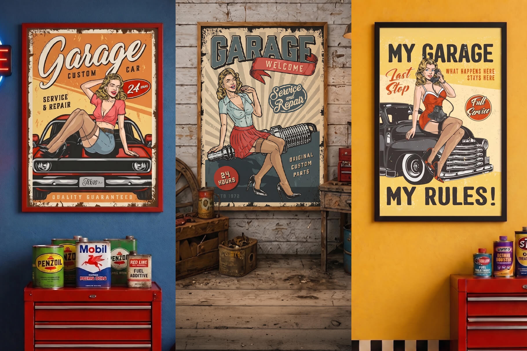 Retro Pin-Up Girls Poster Designs (45)