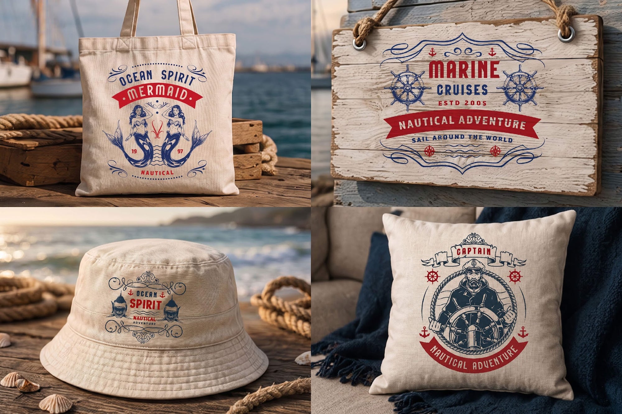 Vintage Nautical Label Design Templates (24)