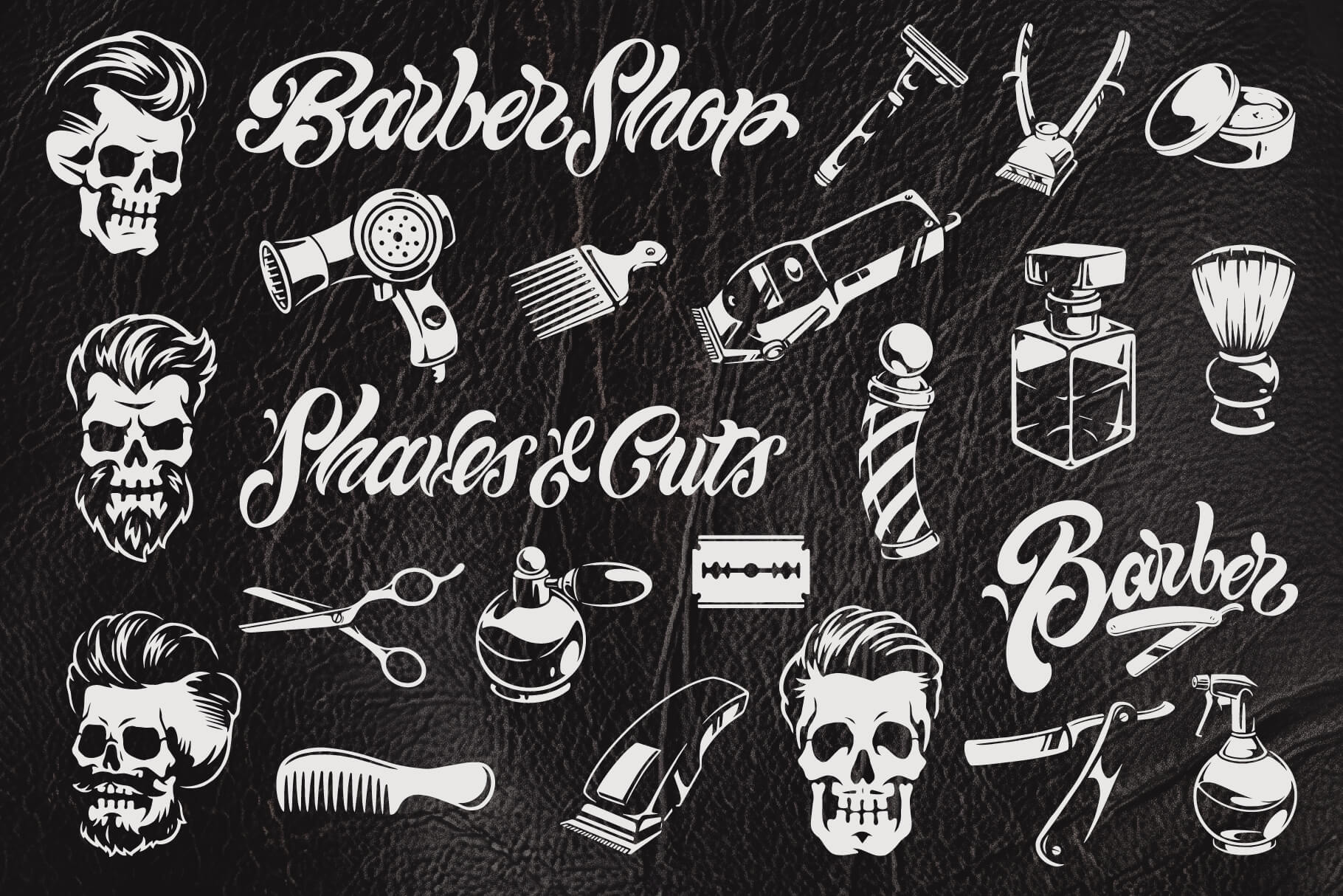 Bold Barbershop illustrations – preview 1