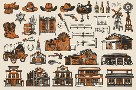 Vintage Western Illustrations preview 3