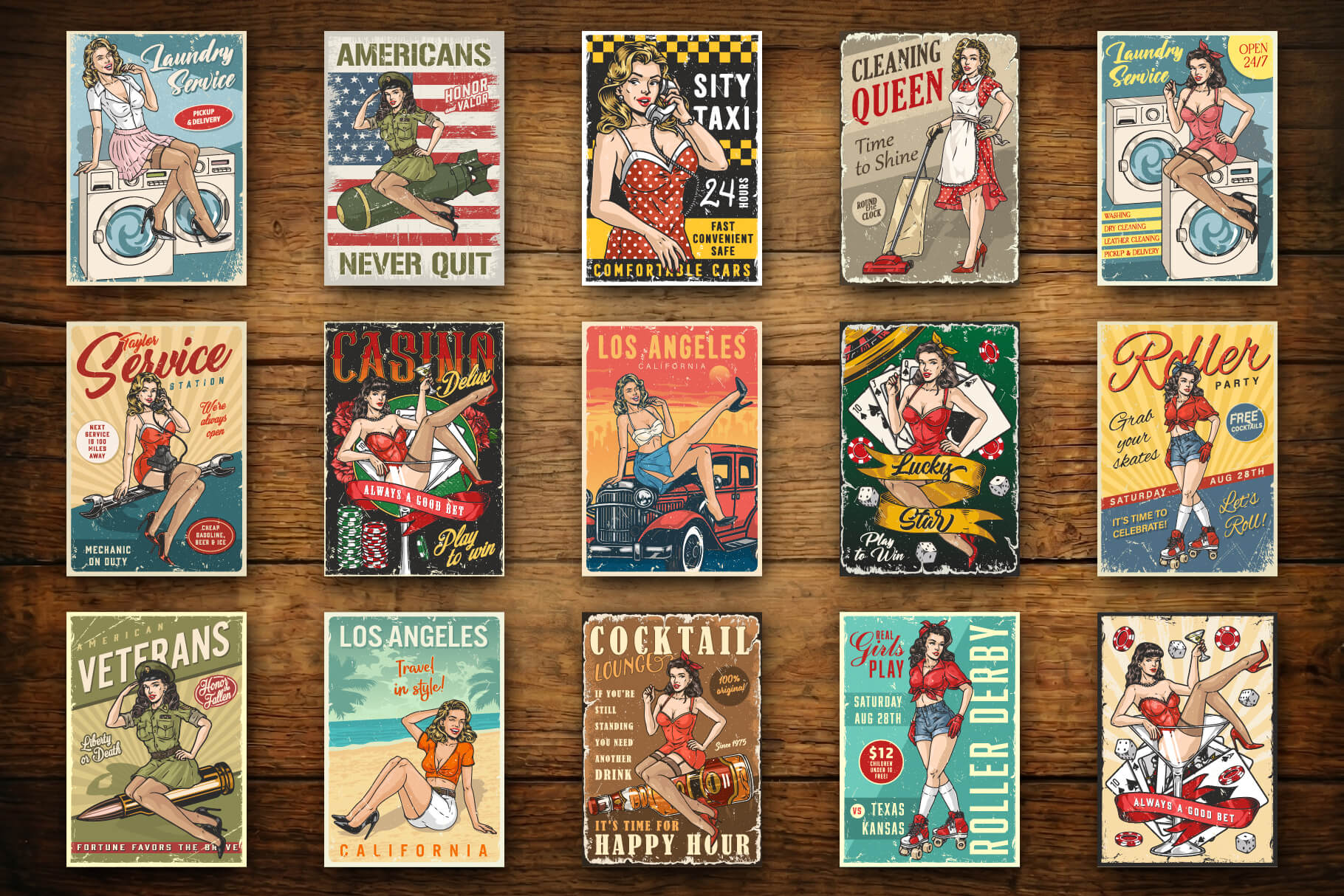 Retro Pin-Up Girls Poster Designs (45)