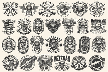 Military black and white designs