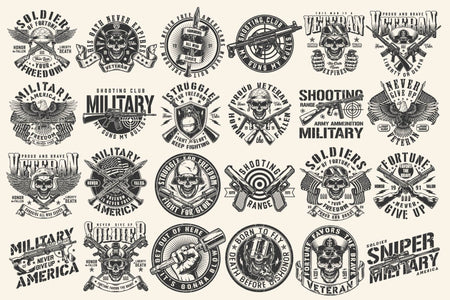 Military black and white designs