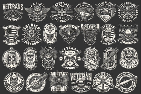 Military black and white designs