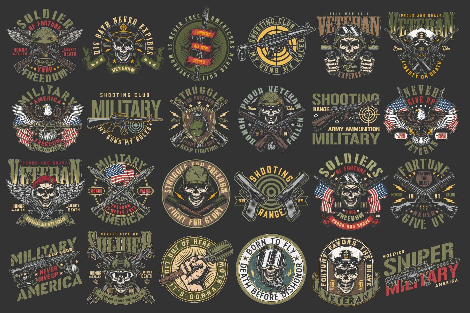 Military colored designs