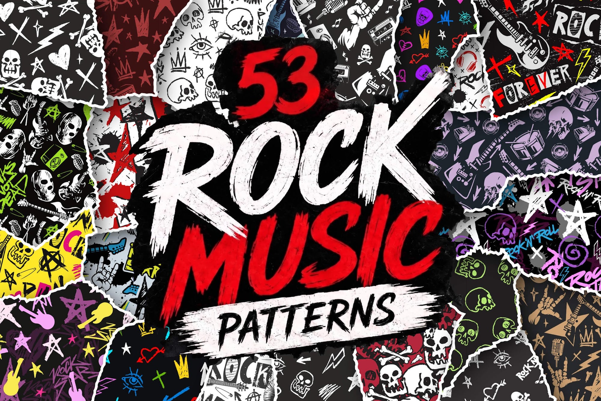 Rock Music – Seamless Vector Patterns (53)