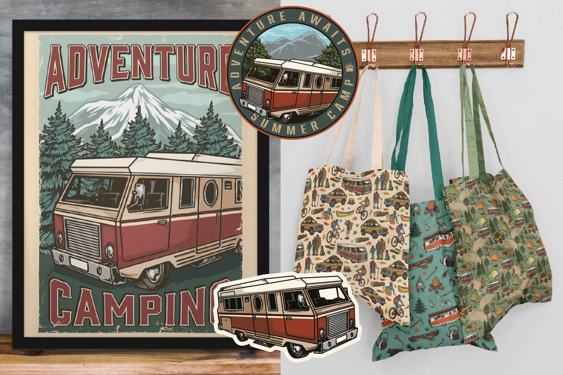 Retro Camping Illustrations (67)