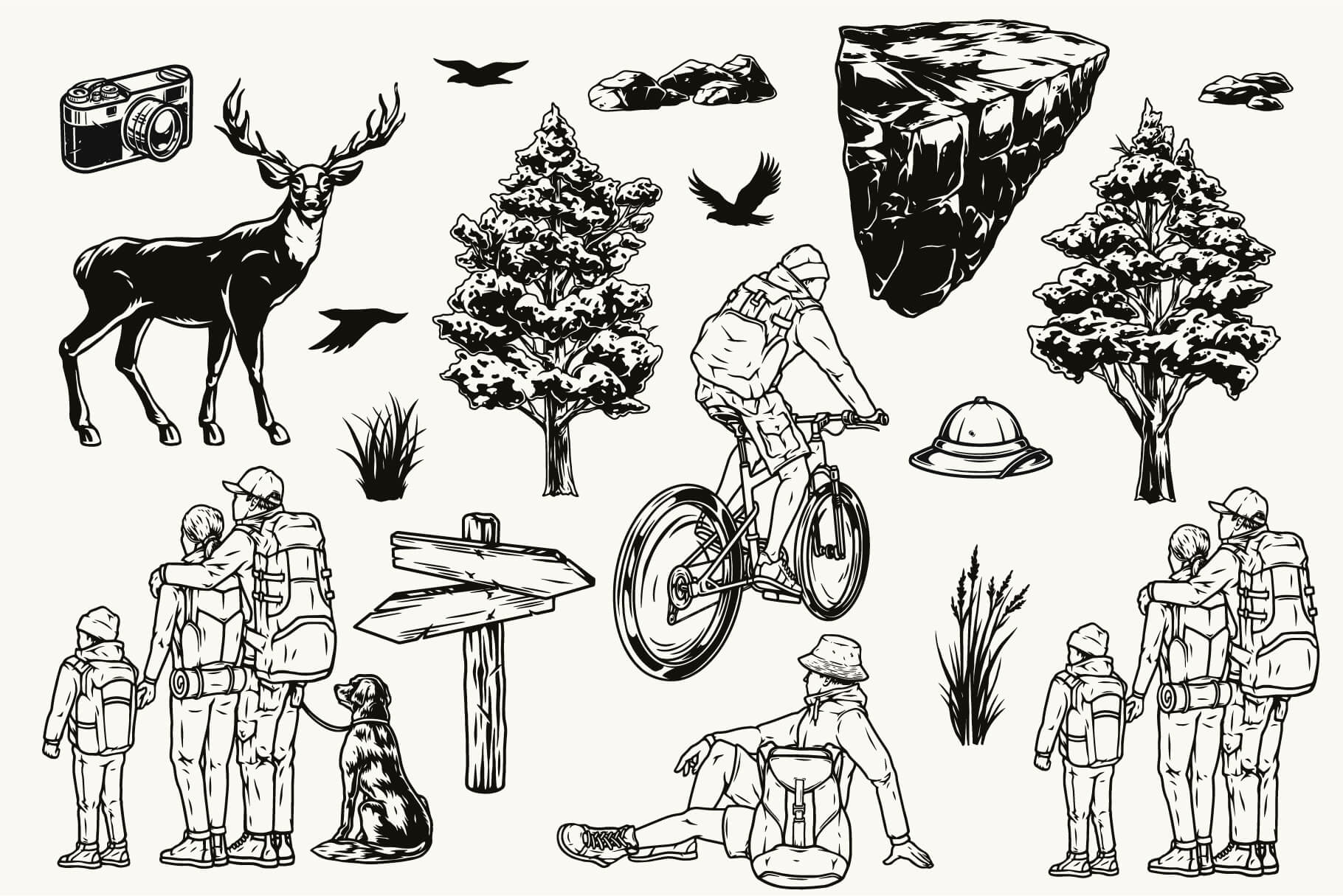 Retro Camping Illustrations (67)