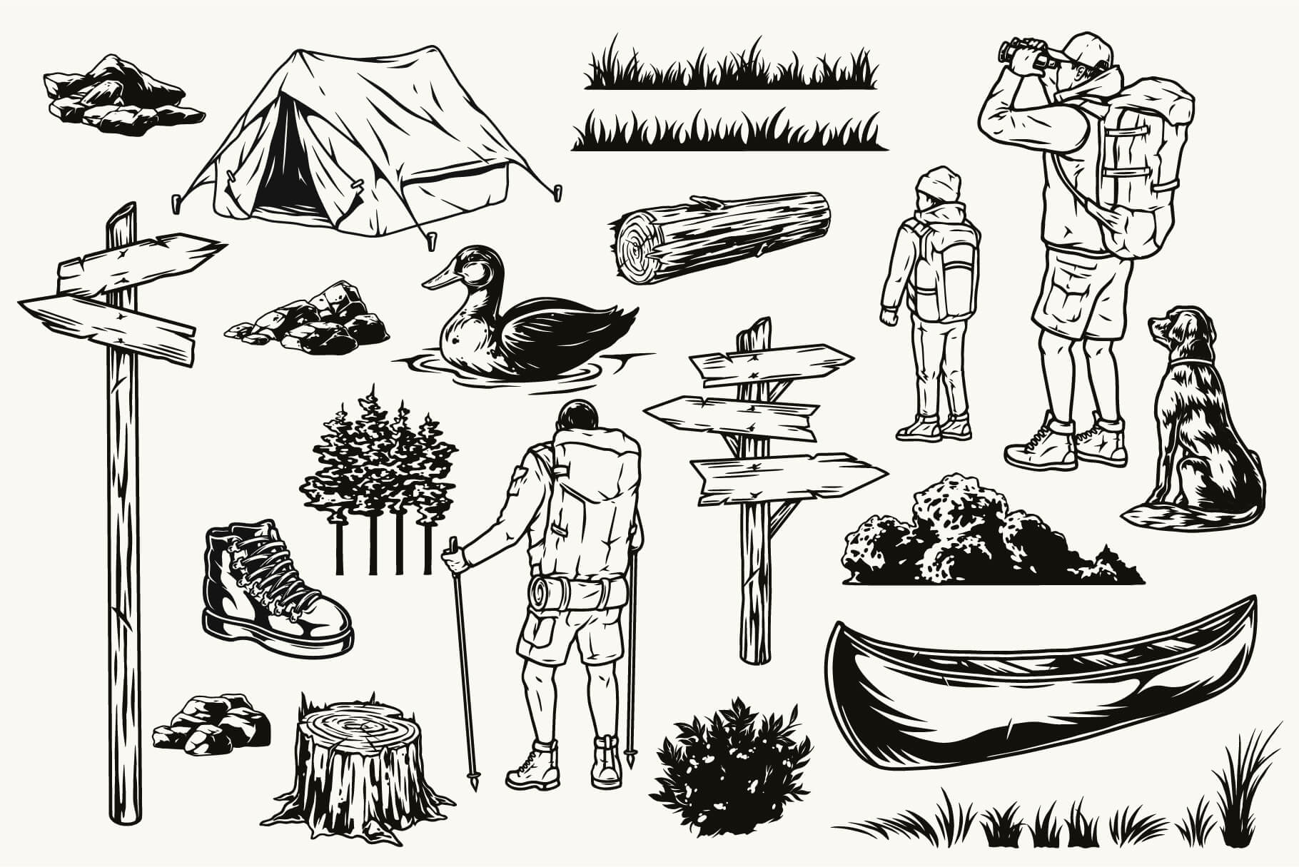 Retro Camping Illustrations (67)