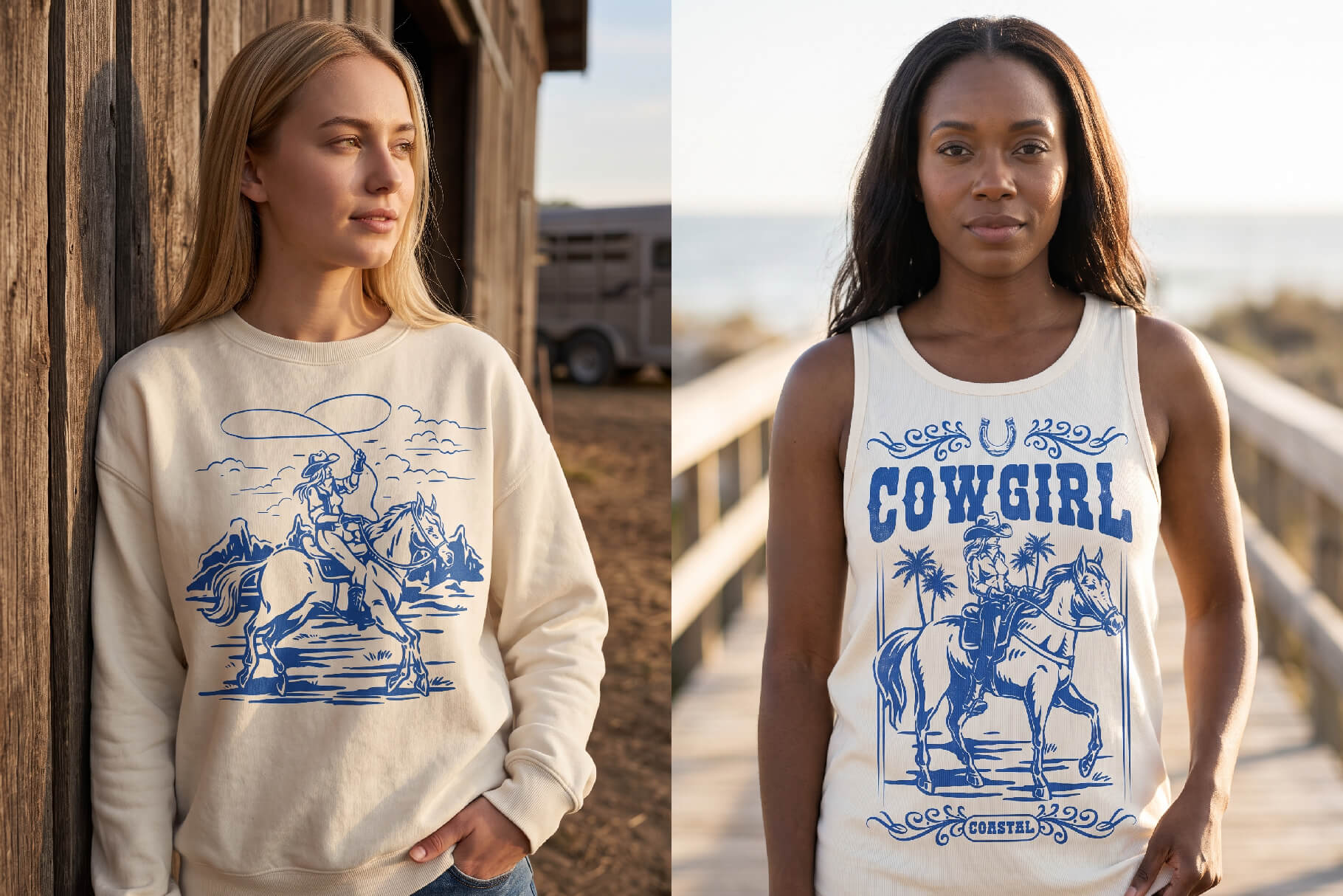 Vintage Coastal Cowgirls Illustrations (53)