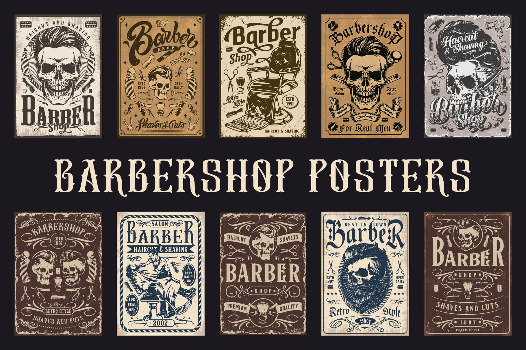 Bold Barbershop posters – preview 1