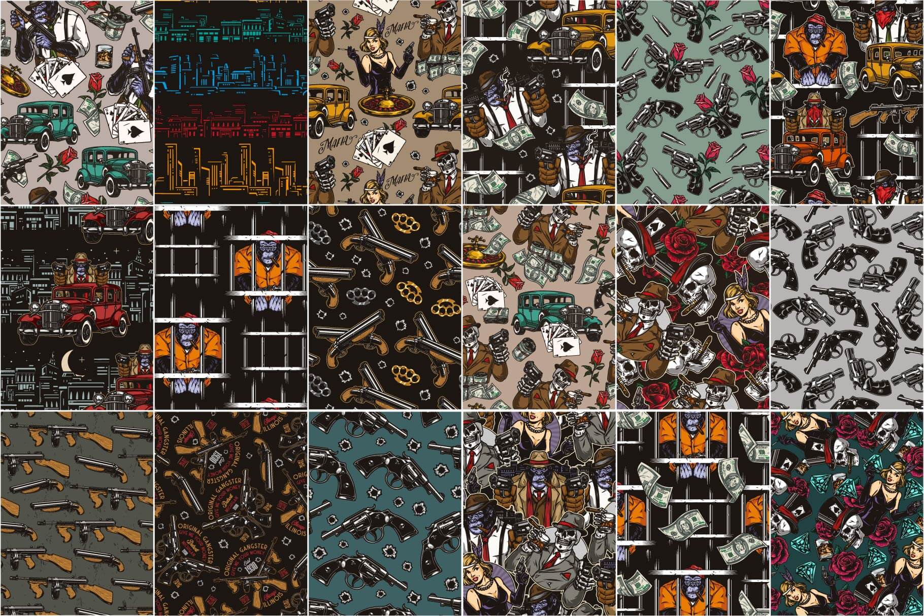 Mafia Seamless Patterns (18)