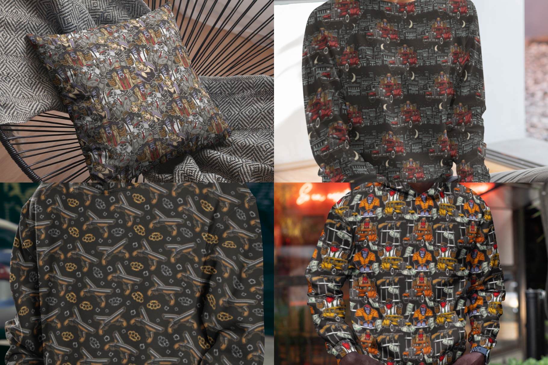 Mafia Seamless Patterns (18)