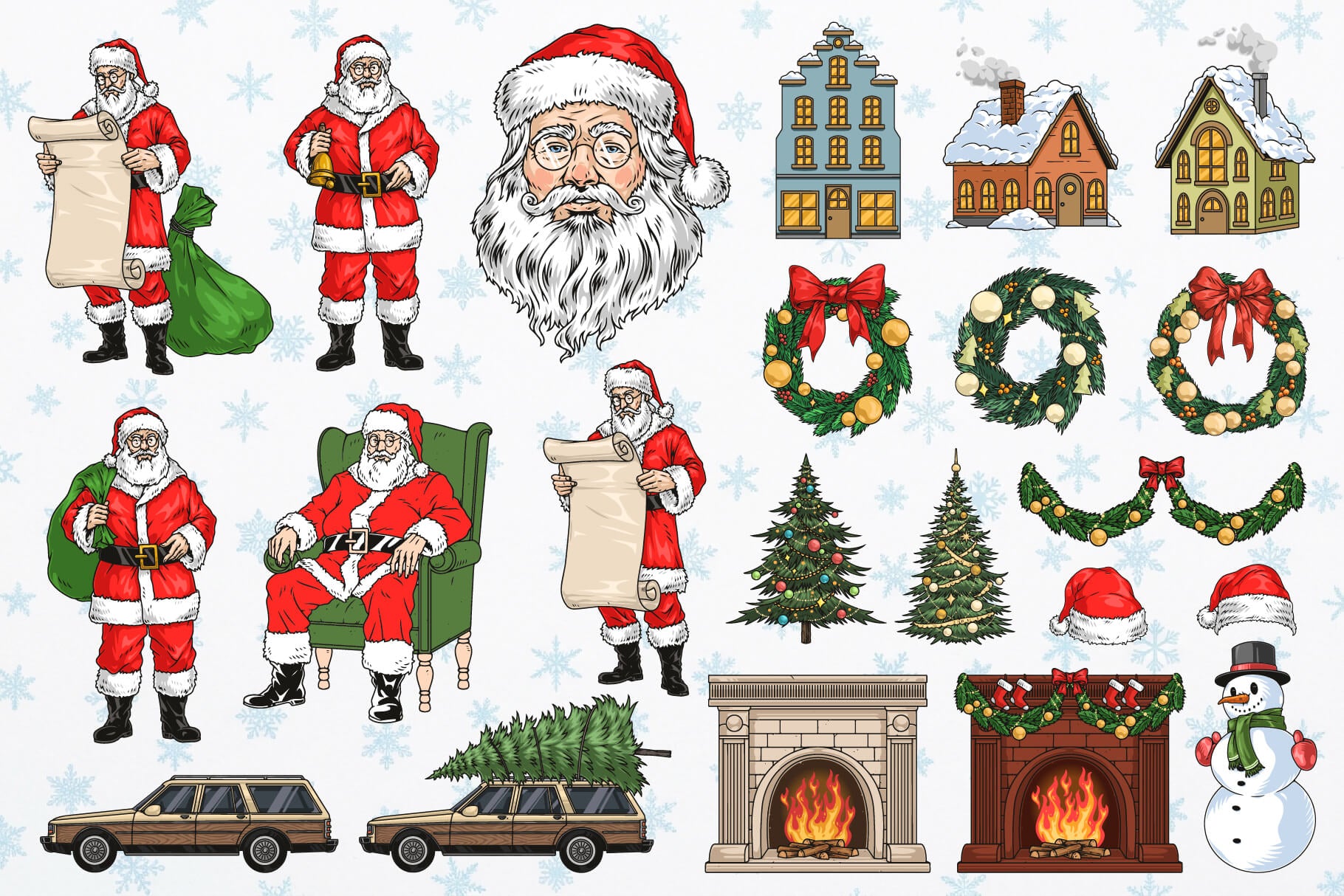 Classic Christmas Illustrations preview 1