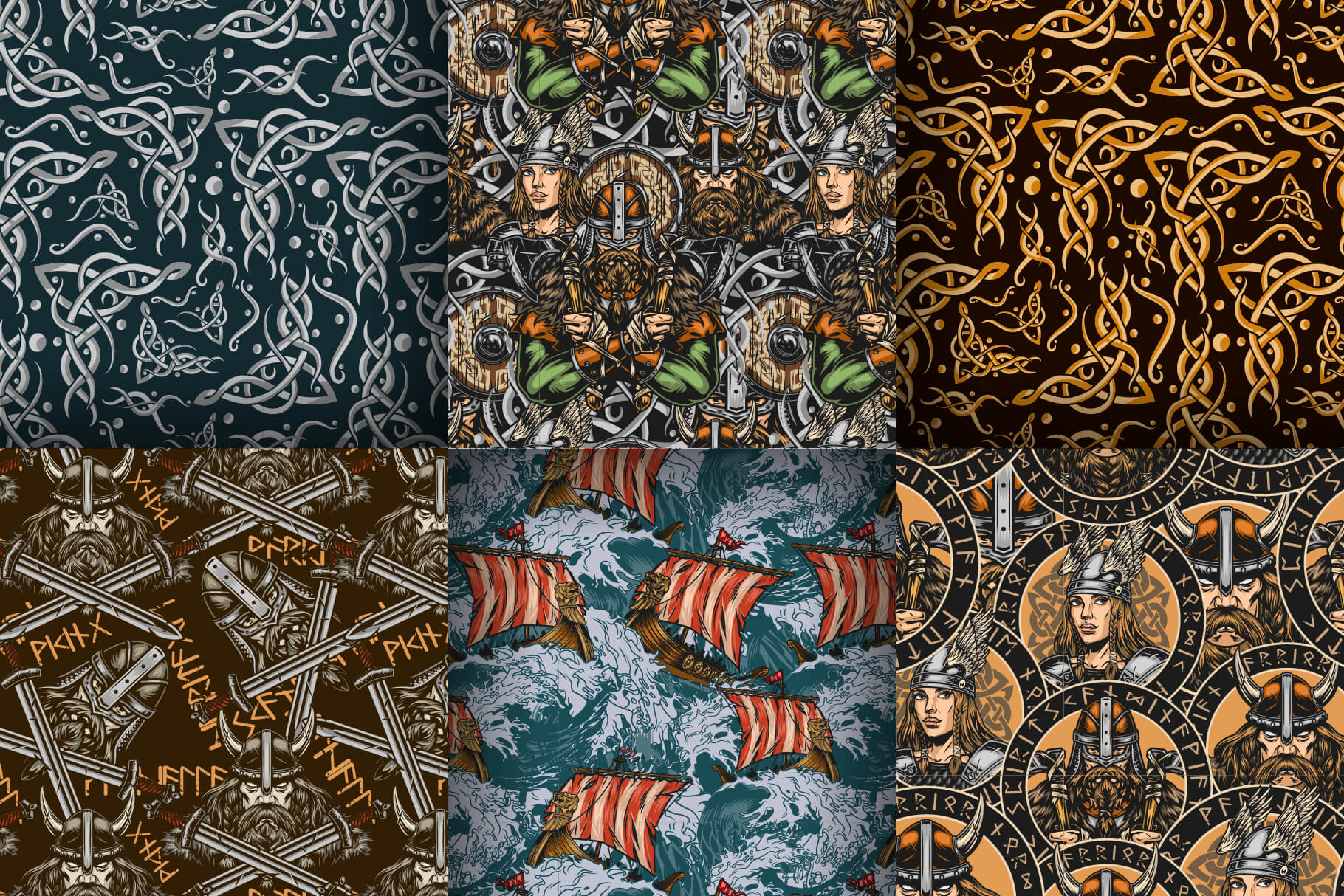 Viking Seamless Patterns (6)