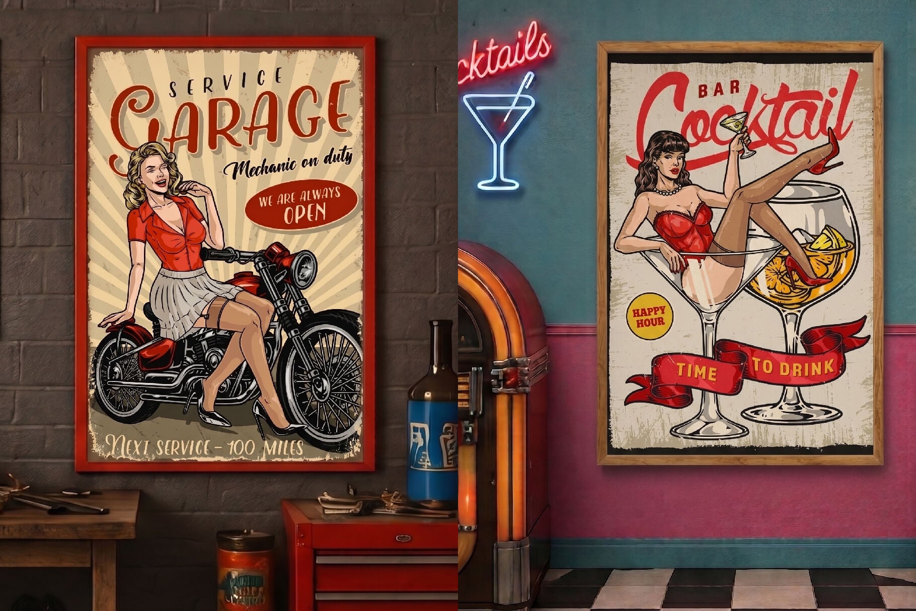 Retro Pin-Up Girls Poster Designs (45)